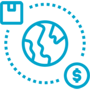 icon of earth with coin and disk