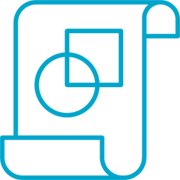 icon of paper with circle and square