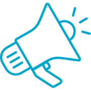 blue megaphone icon