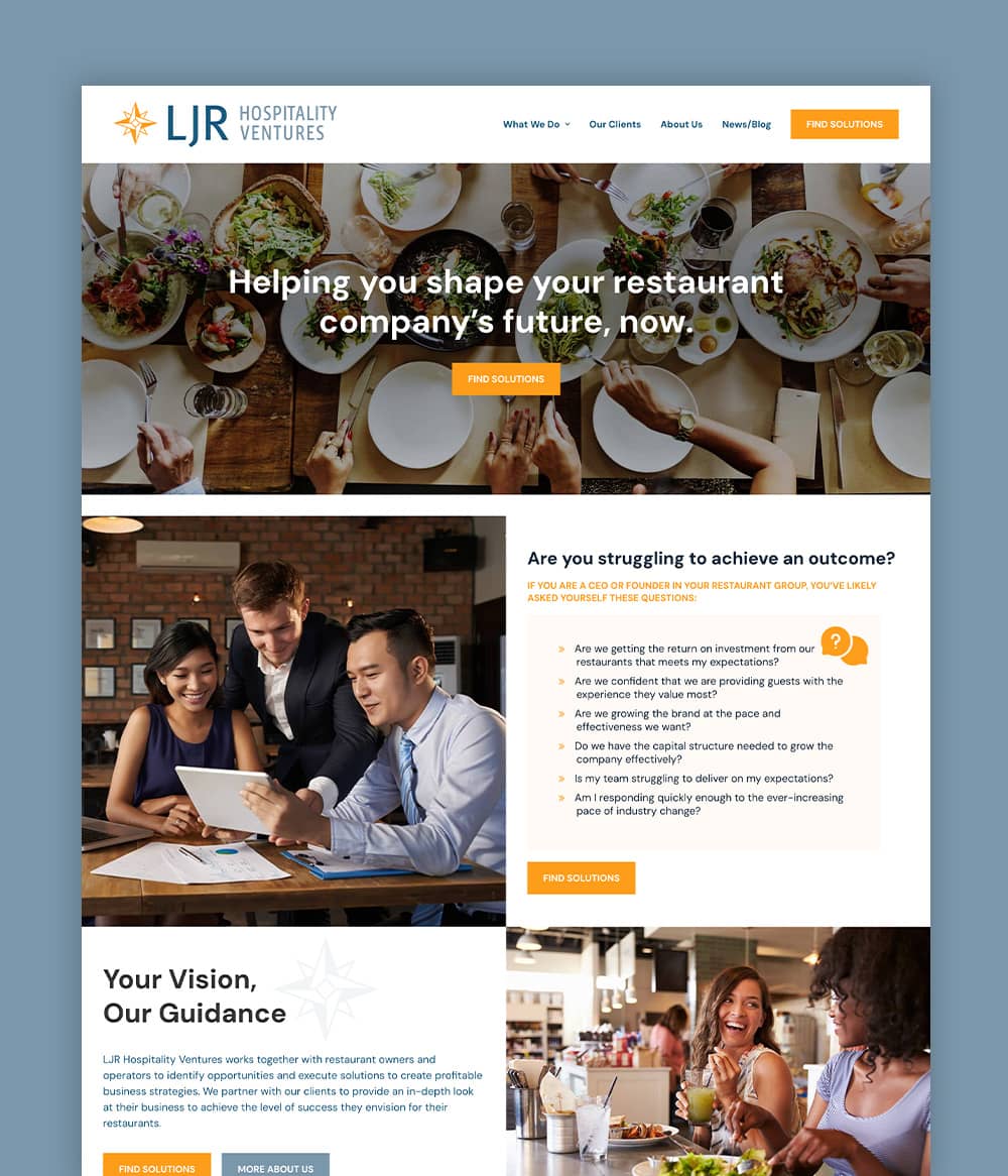 LJR Hospitality Ventures website homepage screenshot
