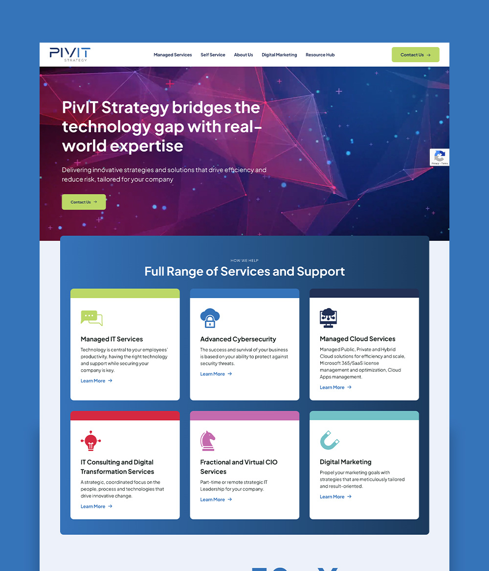 Pivit Strategy website homepage screenshot