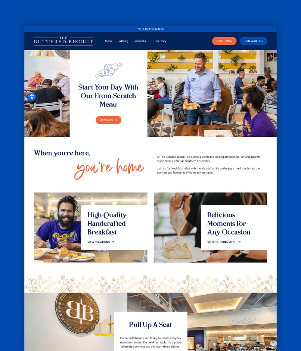 The Buttered Biscuit website homepage screenshot