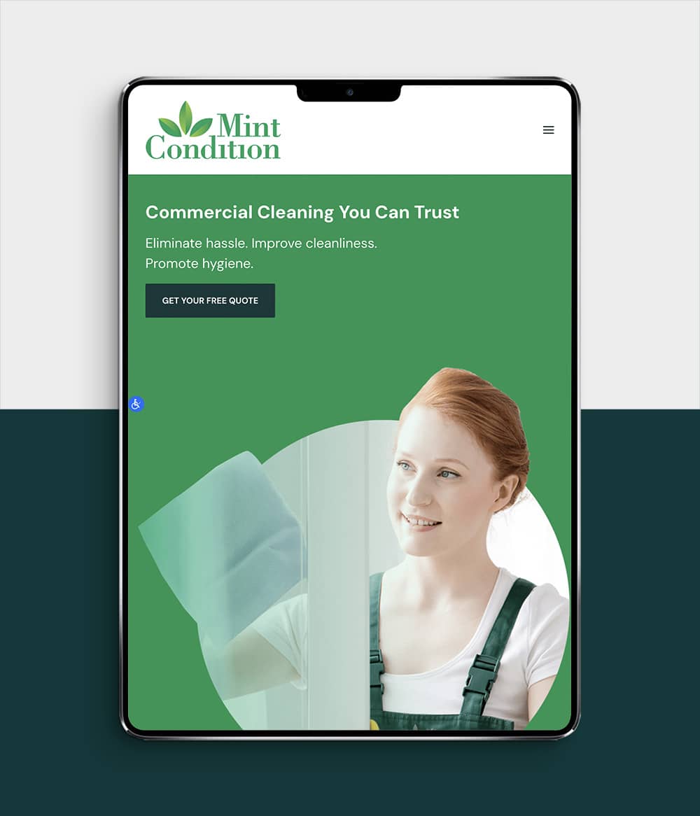 Mint Condition website shown on tablet