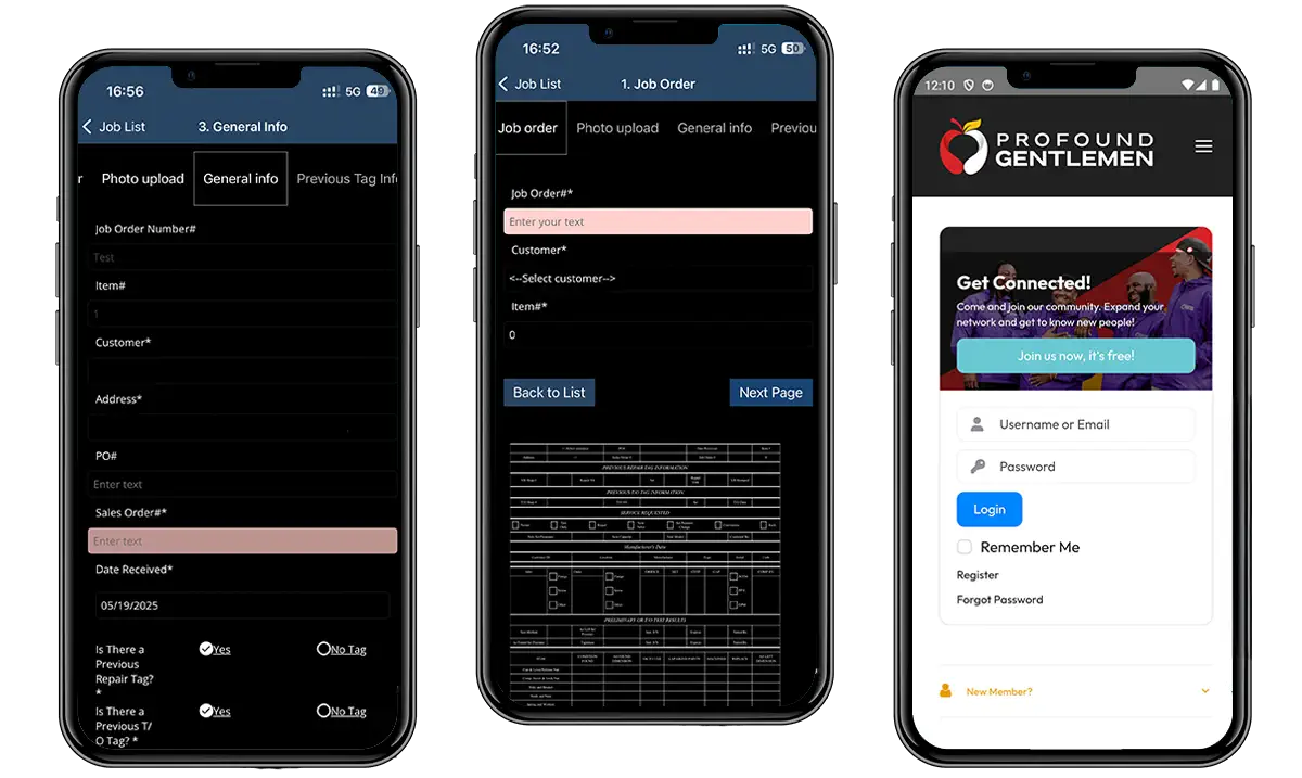 Profound Gentlemen app shown on mobile phone