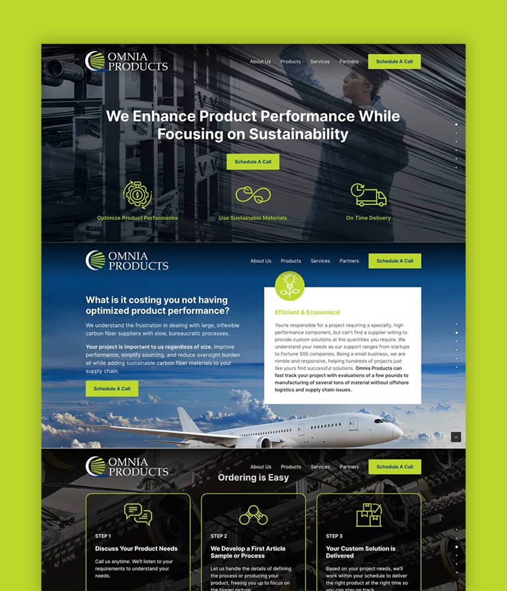 Omnia Products website homepage screenshot