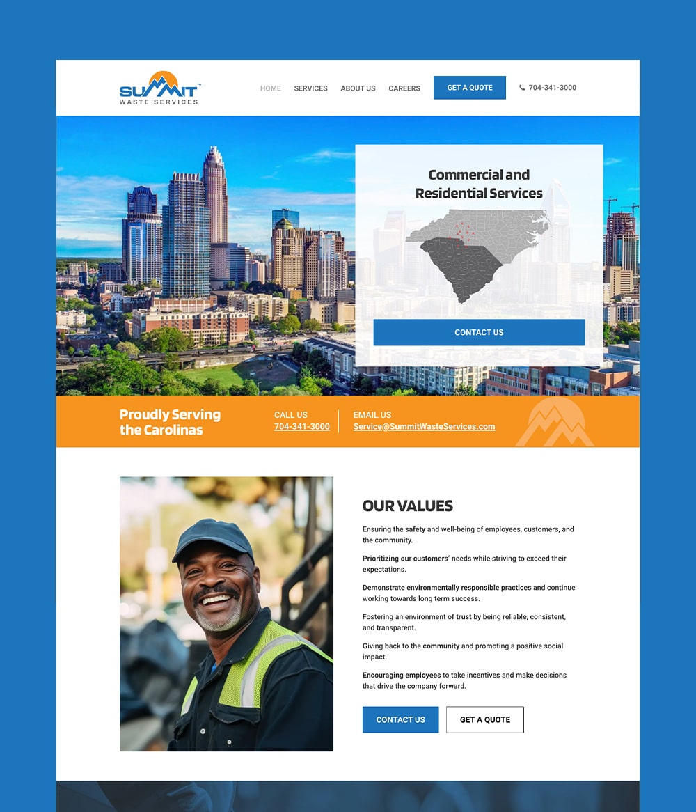 Summit Waste Services website homepage screenshot