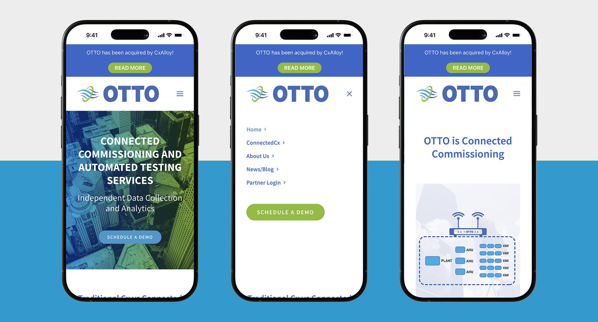 OTTO website pages and menu shown on mobile