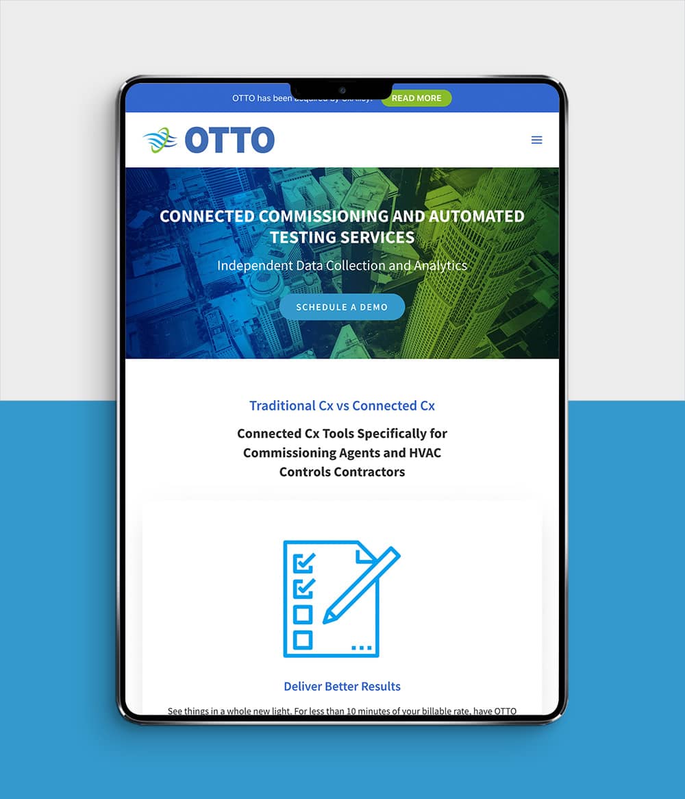 OTTO website shown on tablet