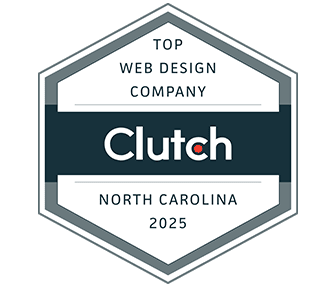 Clutch top web design company North Carolina 2025 badge