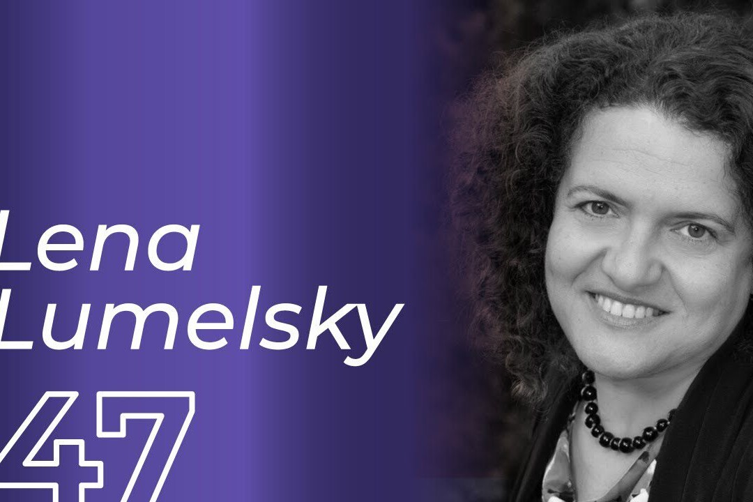 Lena Lumelsky on a purple background