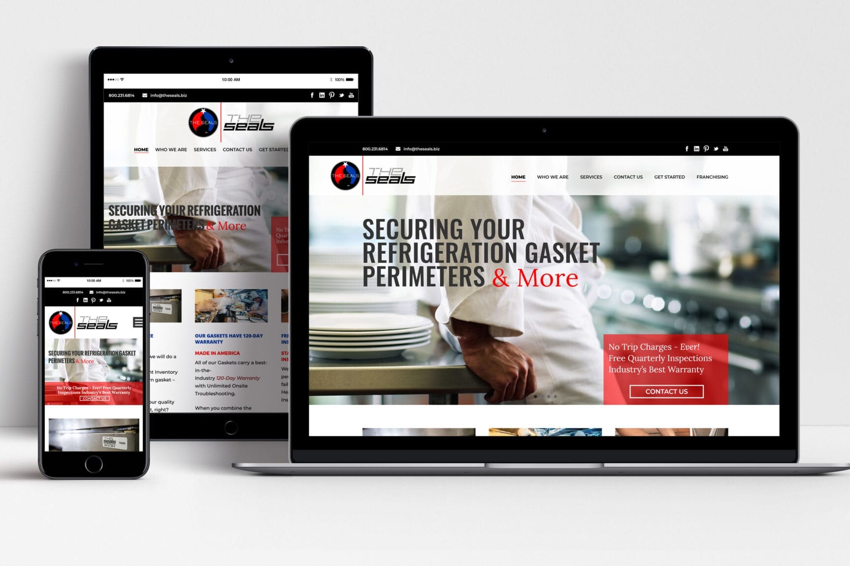 The SEALS website shown on laptop, tablet and mobile