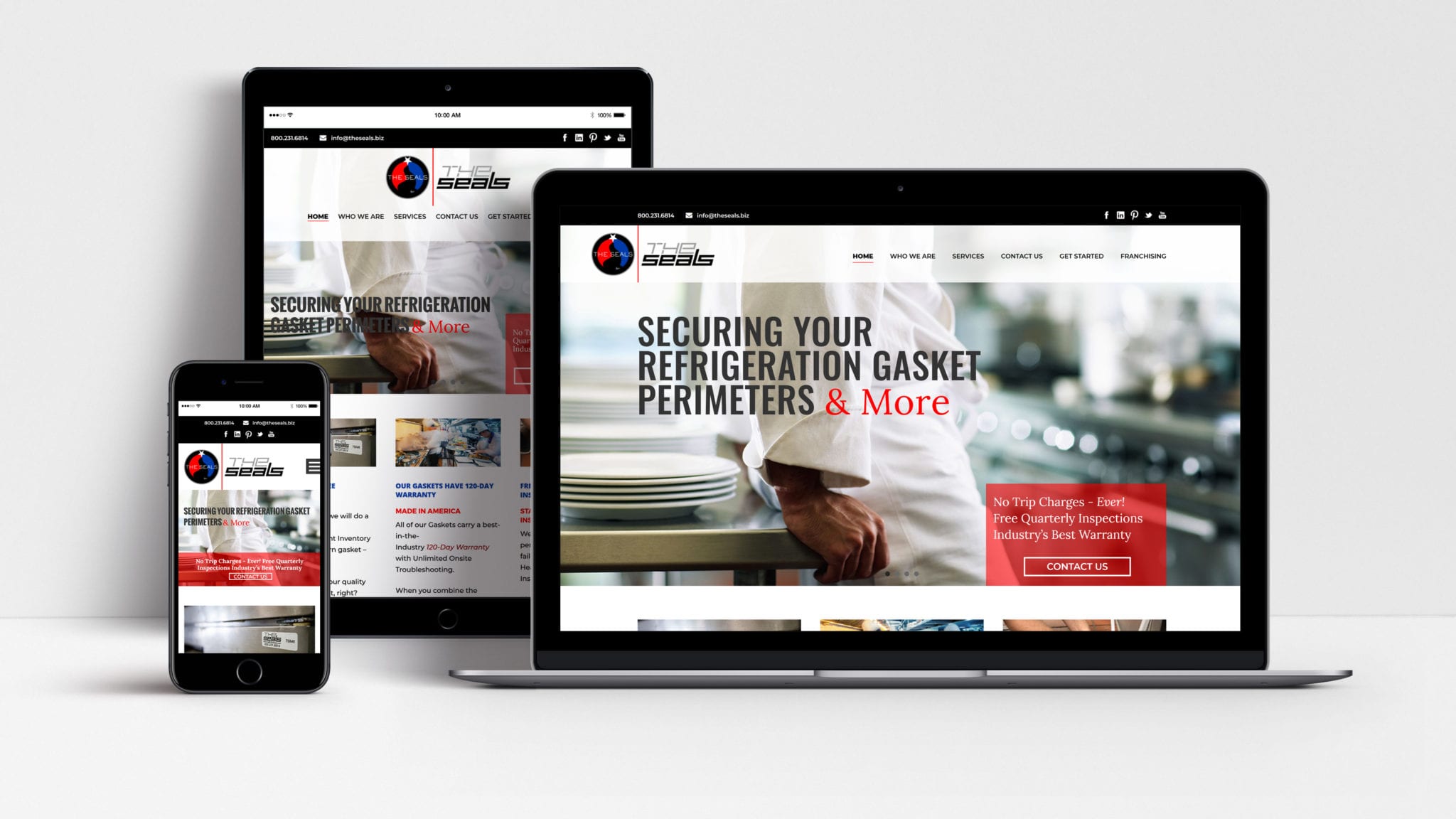 The SEALS website shown on laptop, tablet and mobile