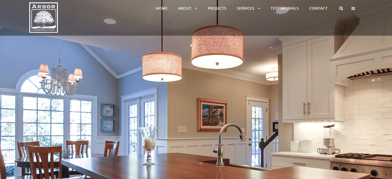 Arbor Construction website screenshot