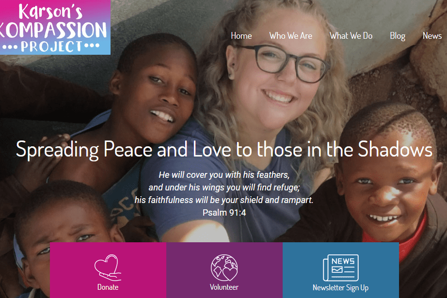 Karson's Kompassion Project website screenshot