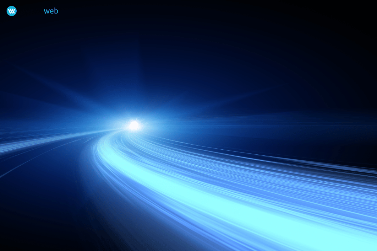 blue light streaks on a black background to show speed